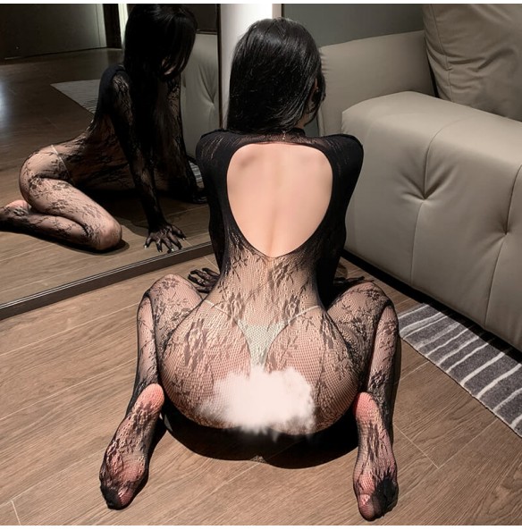FEE ET MOI - Floral Long Sleeve Vintage Bodystocking (Black) FEE ET MOI - Floral Long Sleeve Vintage Bodystocking (Black)